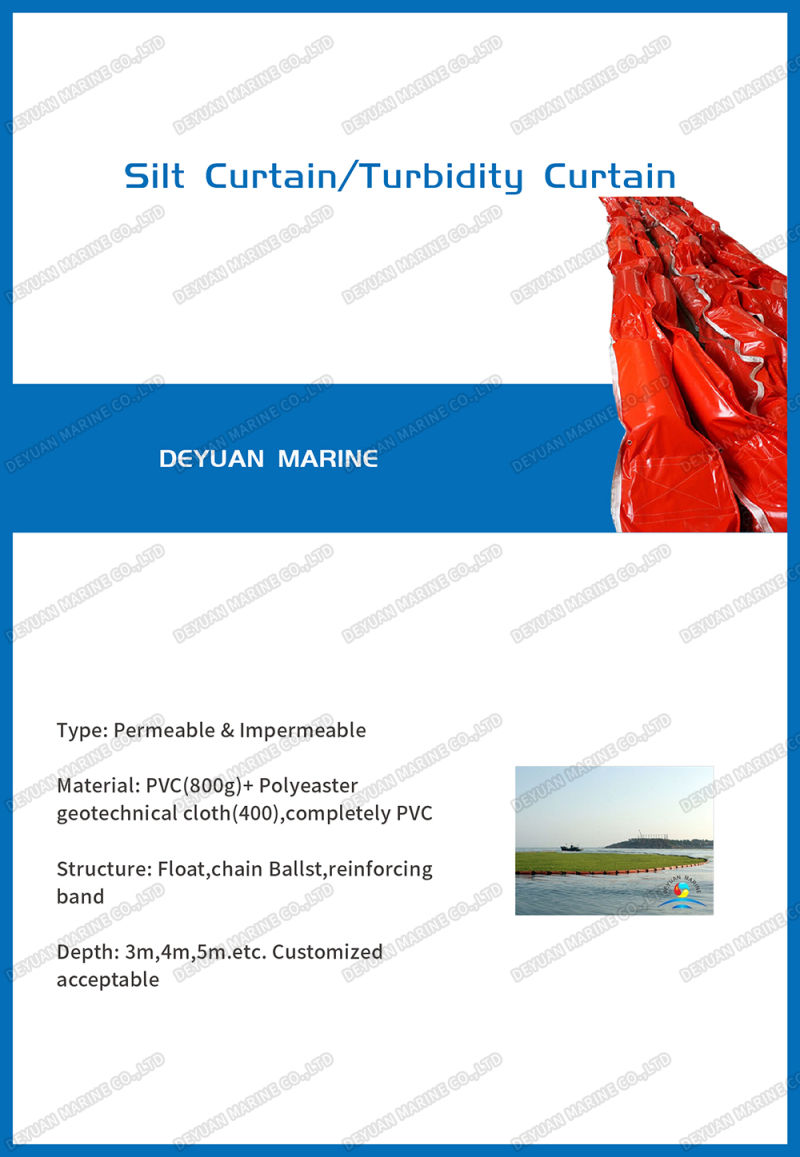 Floating Turbidity Curtains and Silt Curtains PVC Boom for Port