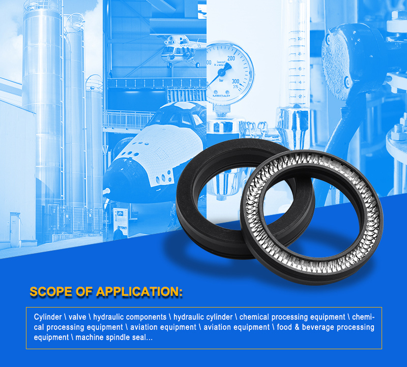 V Spring Loaded Energized Seals for Chemicals and Gases