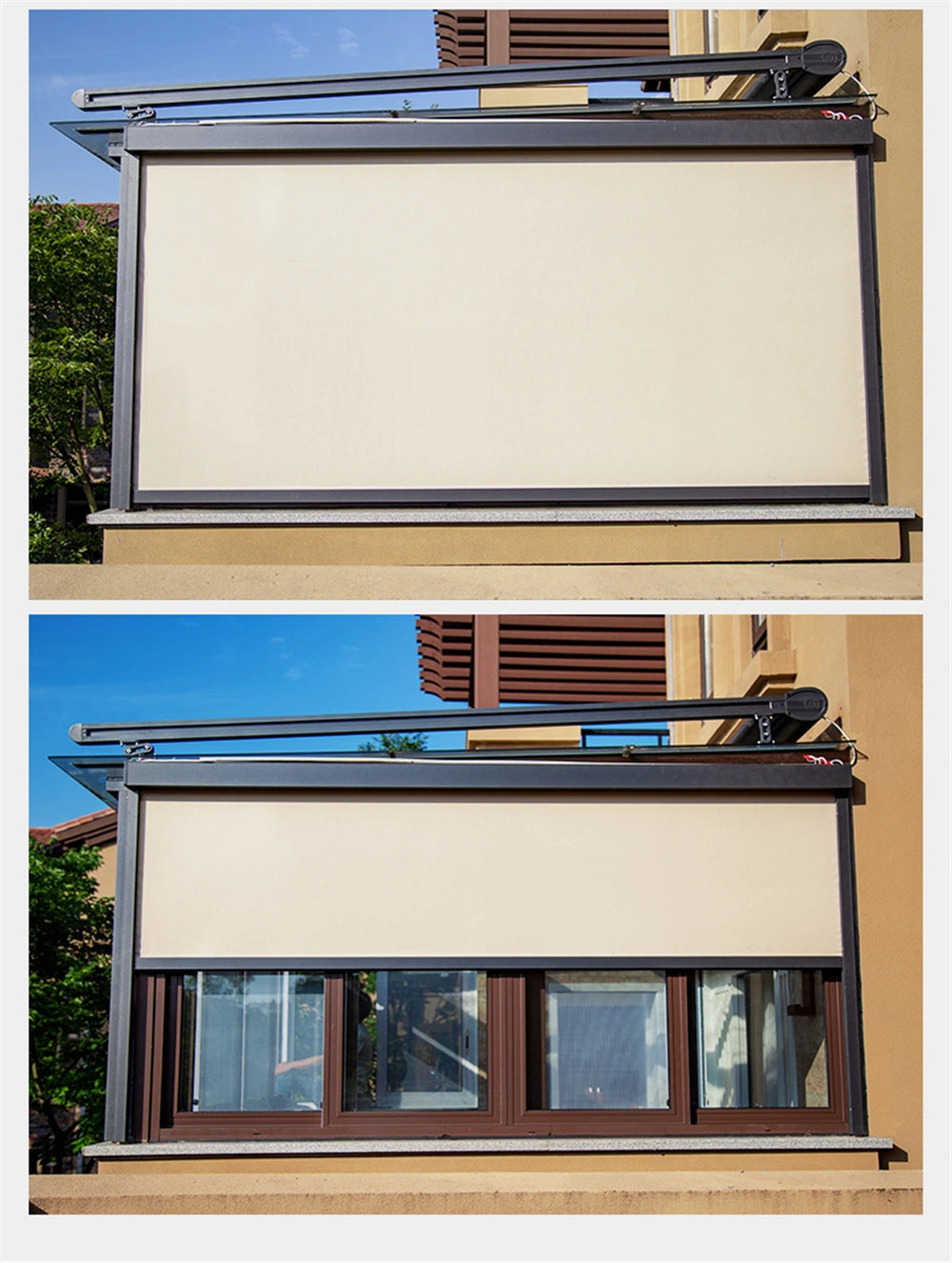 Zip Track Hurricane Roller Blinds Clear PVC Cafe Blinds for Windows or Patio or with Pergola