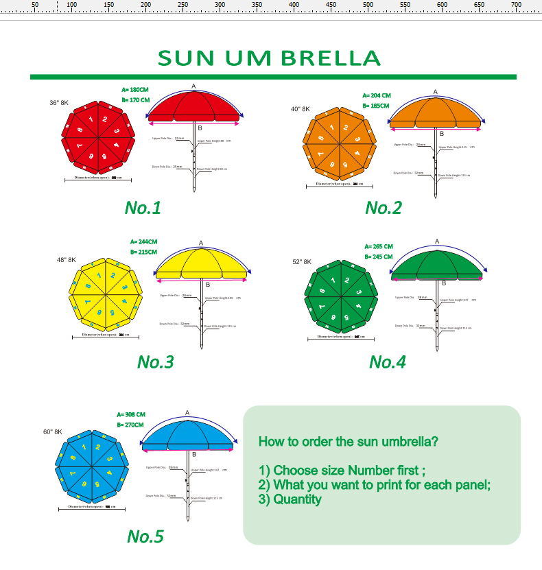 1.8m Promotional Beach Sun Parasol
