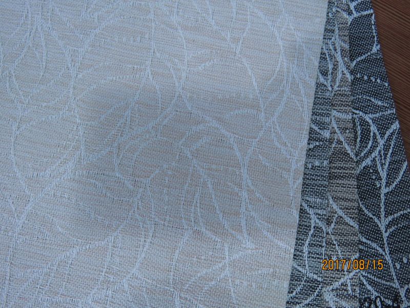 Solar Screen Fabric Material for Roller Shade, Jacquard Style Stripe Patten Waterproof Blackout Solar Screen Fabric