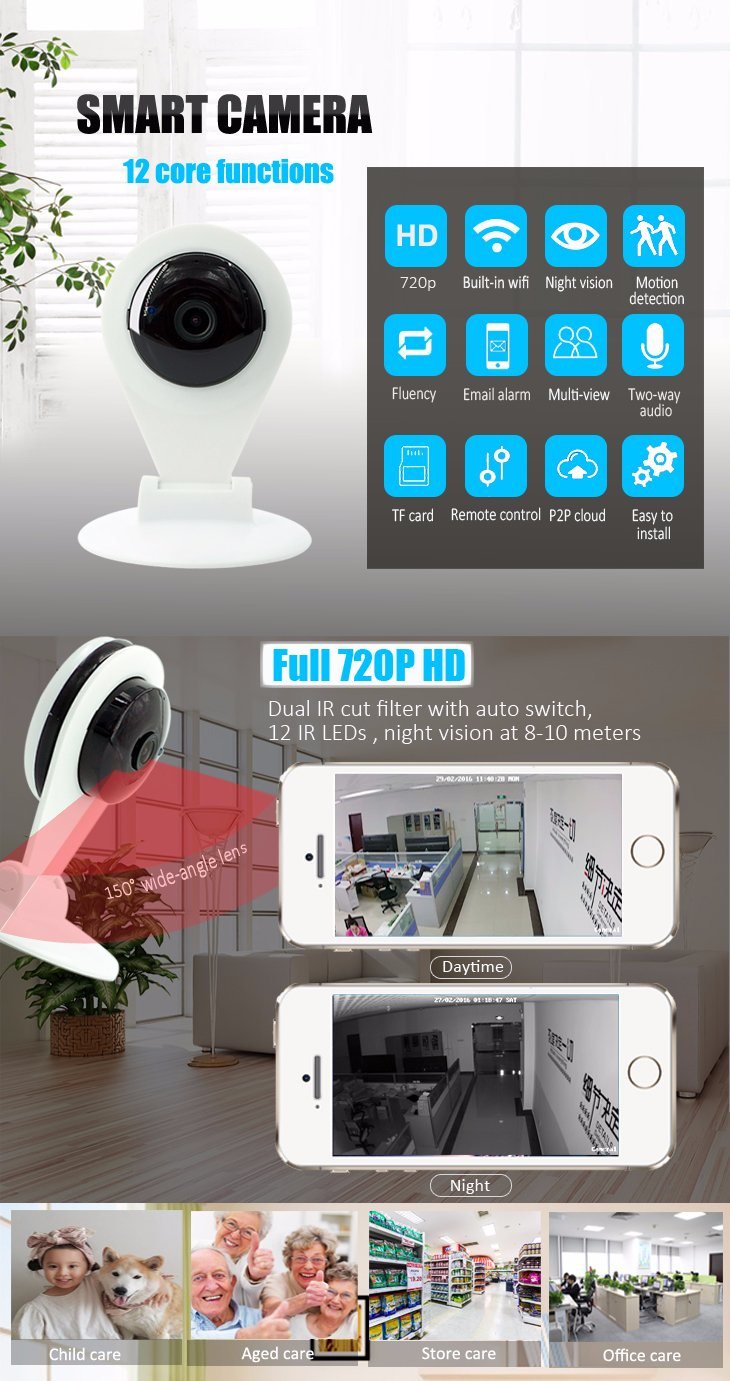 Wireless IP Camera for Day and Night with Two-Way Audio