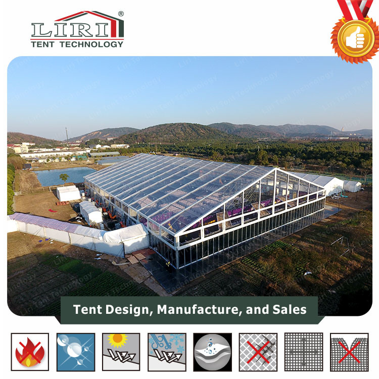 30X50m Outdoor Waterproof Transparent Tents for 1200 People Capacity Party