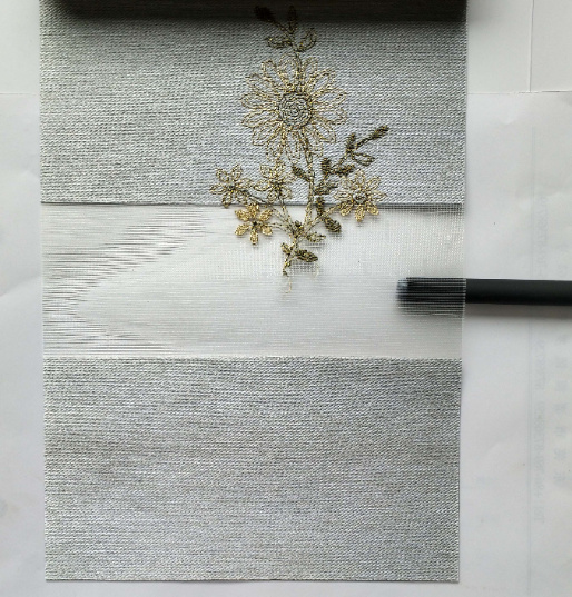 Window Decor Embroidered Blackout Zebra Blind Fabric