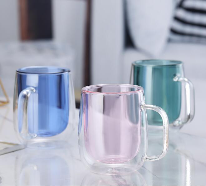 Creative Double Walll Glass Cups, Cheap Double Wall Glass Coffee Mugs