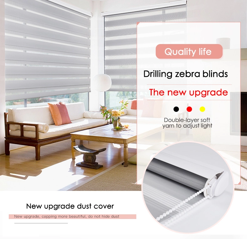 Kitchen Window Blinds Anti-UV Dual Layer Waterproof Zebra Blinds