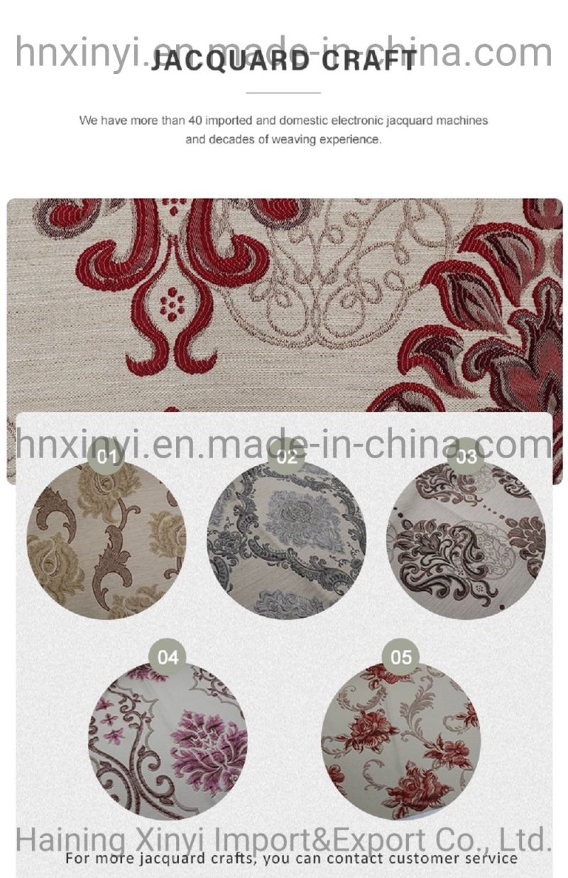 100% Polyester Yarn Price Jacquard Fabric Floral Woven Jacquard Sofa Fabric for Curtains