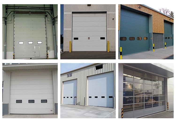 Industrial Automatic Overhead Steel Vertical Roll up Sectional Garage Door for Factory