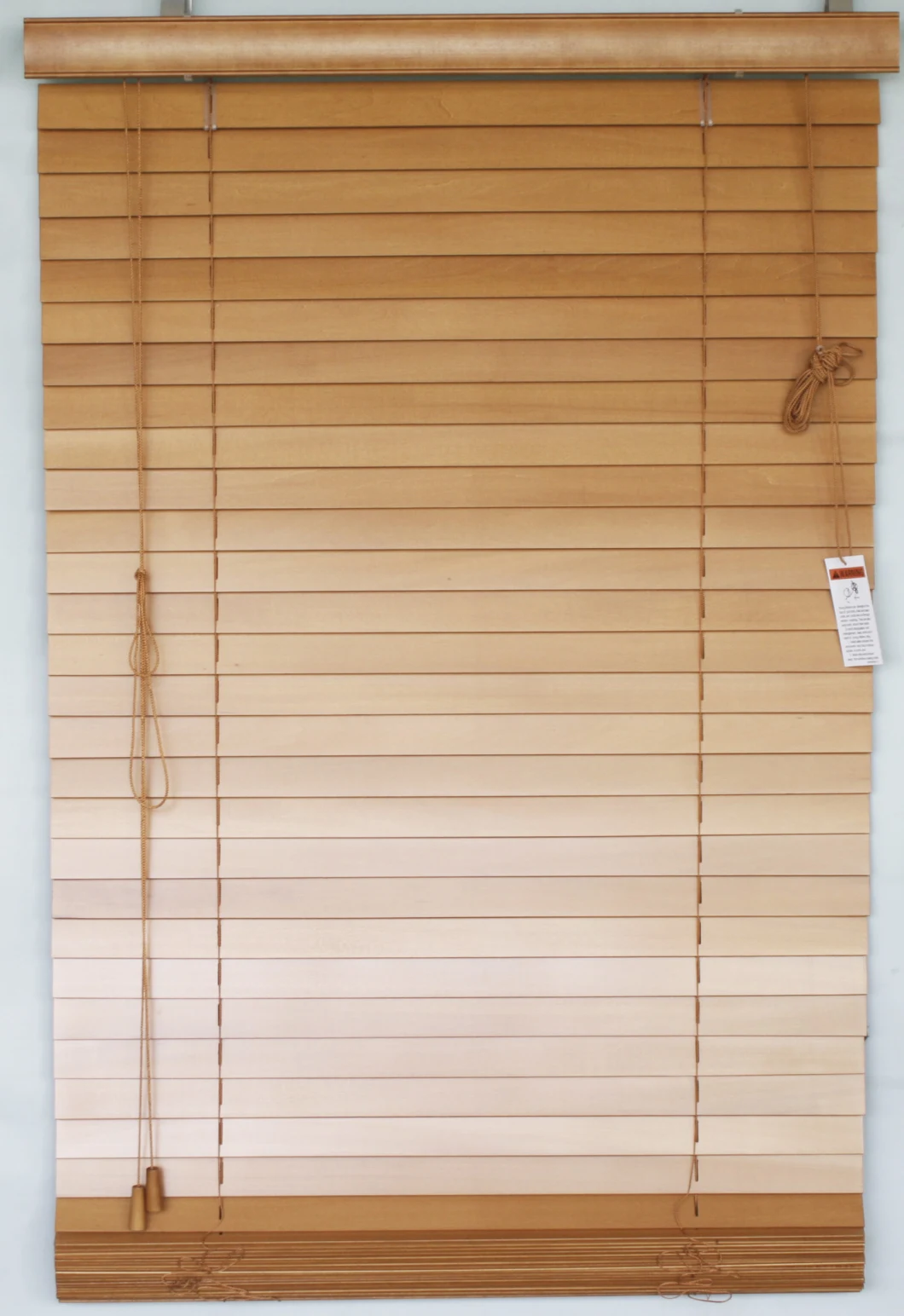 White Horizontal 50mm Printed Faux Wood Venetian Blinds Ladder