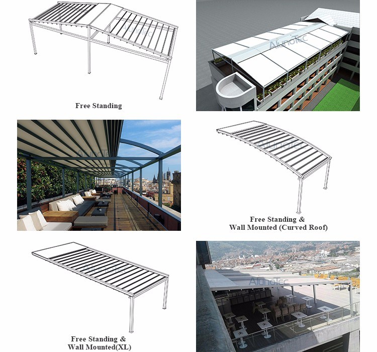 Shade Motorized Awning Retractable Pergola Awnings with Zipper Screen