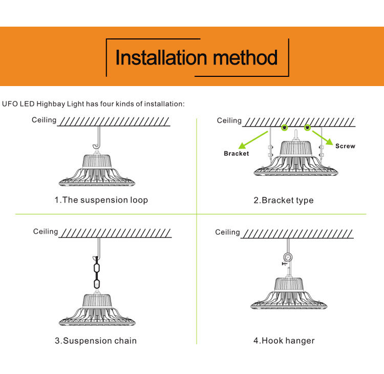 Dimming with Motion Sensor 80-240W UFO LED High Bay Light