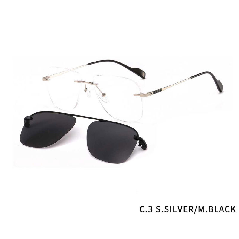 Rimless Metal Clip on Sunglasses Polarized Sunglasses Wholesale Custom Metal Magnetic Clips on Sunglasses