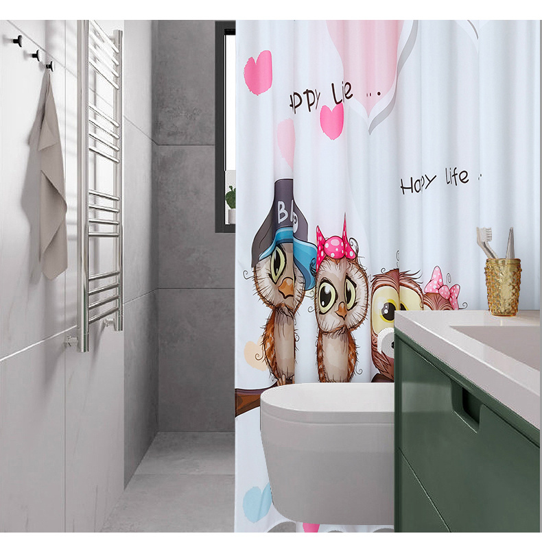 Printed 3D Shower Curtains Bathroom 2020 New Design Fabric Funny Curtains for Bathroom Poliester