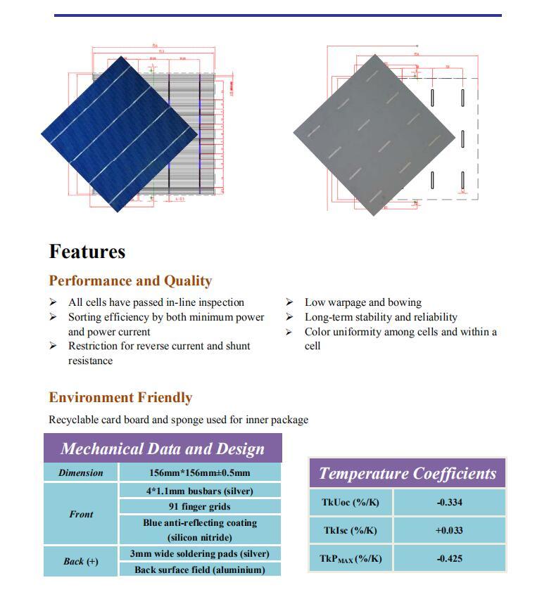Poly Solar Cells for Poly Solar Panels Solar Modules Solar Products