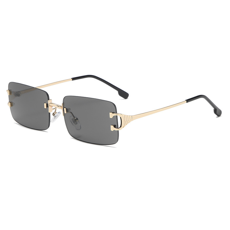 2020 Brand Oversized Metal Sunglasses Luxury Semi Rimless Sunglasses Women Luxury Shades Sunglasses for Women