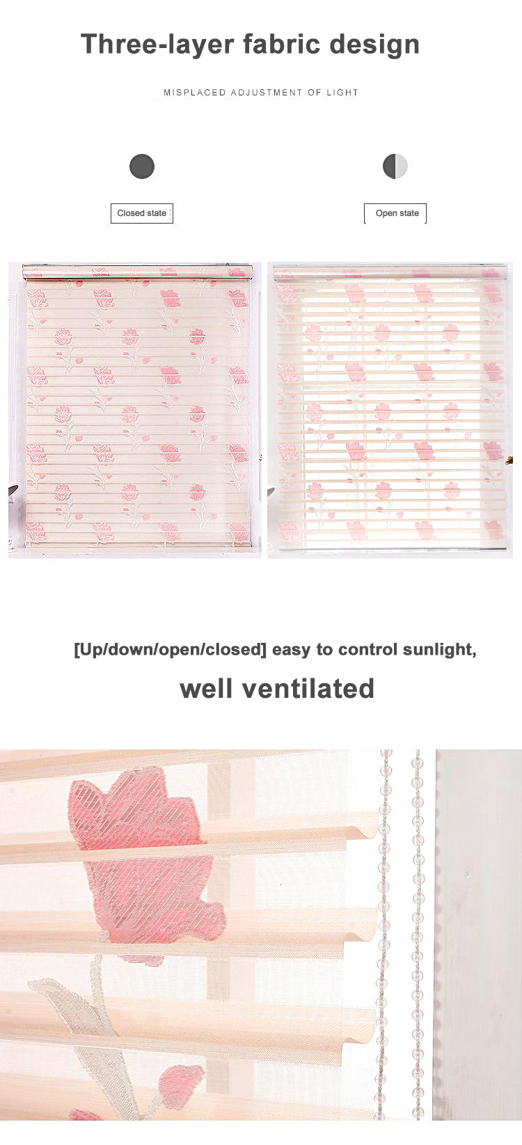 Korean Soft Gauze Natural Custom Day Night Zebra Roller Blinds