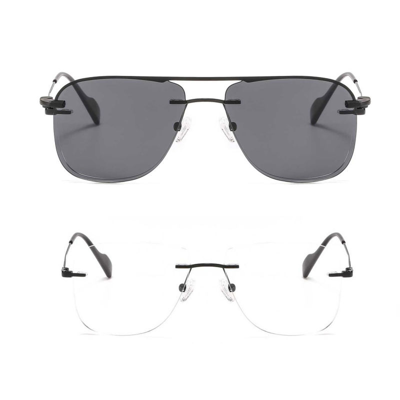Rimless Metal Clip on Sunglasses Polarized Sunglasses Wholesale Custom Metal Magnetic Clips on Sunglasses