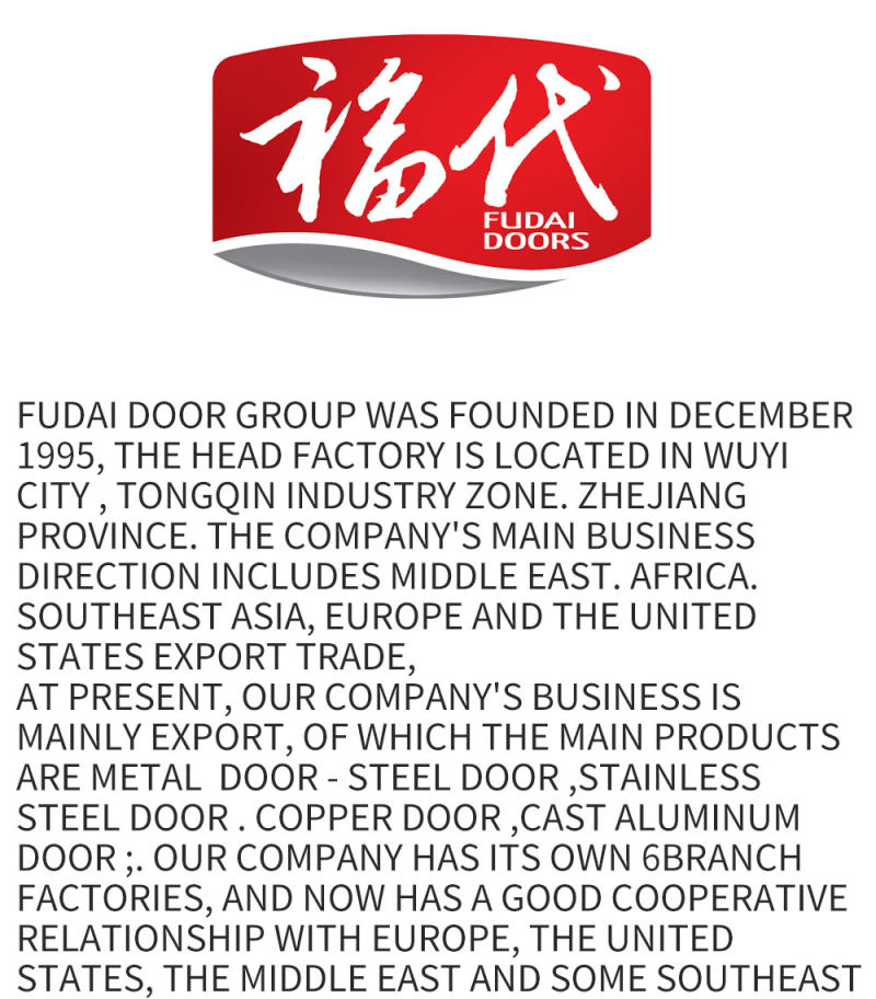Steel Door Entrance Door Exterior Door China Supplier (FD-958M)