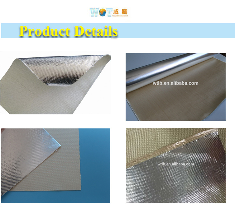 880g Fireproof Aluminum Foil Fiberglass Cloth Fiberglass Fabric