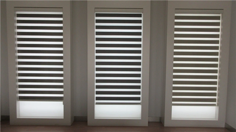 Semi-Blackout Zebra Roller Blinds with Manual or Electric Operation