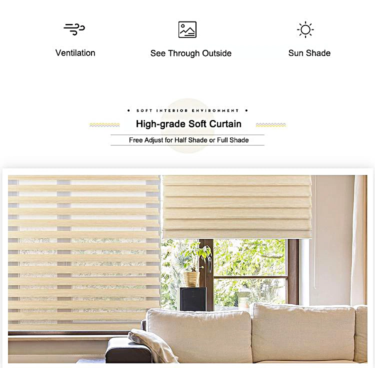 High Grade Blinds Safety Transparent Window Curtains Blinds for Living Bed Customized Size