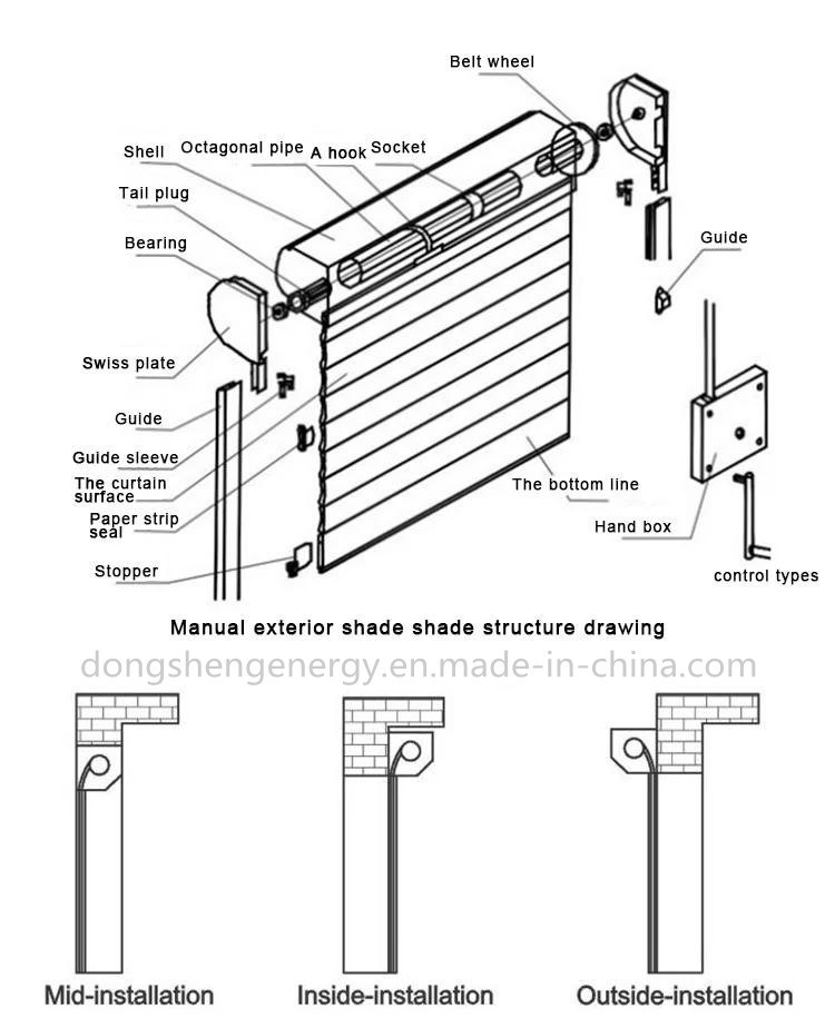 Sunshade Domestic Outdoor Electric Insulated Roller Shutter Window