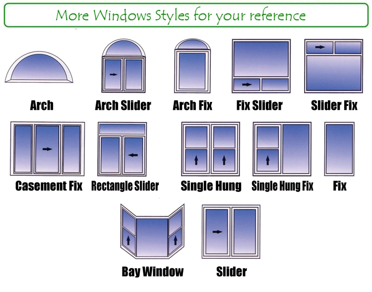 Black Color Modern Looking PVC/UPVC Sliding Window with Blinds Glass