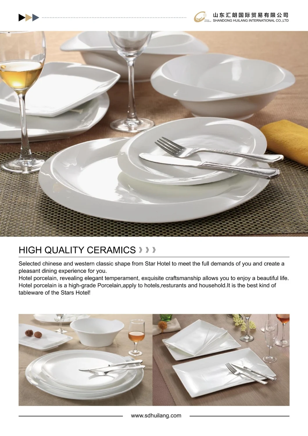 White Porcelain Dinnerware Ceramic Dish in Different Sizes