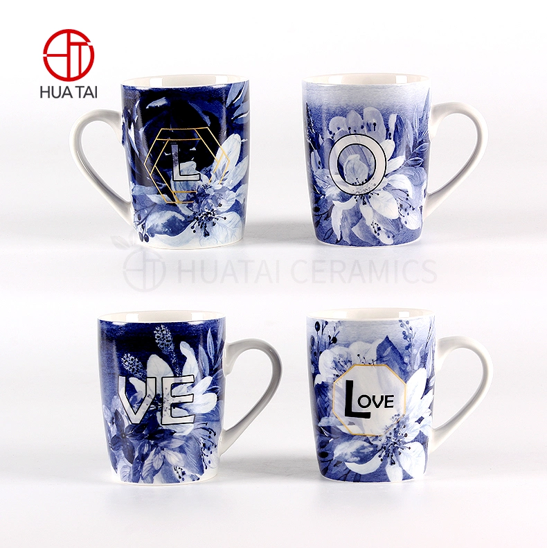 Ceramic New Bone China Daily Use 10oz Coffee Mug with Creative Design