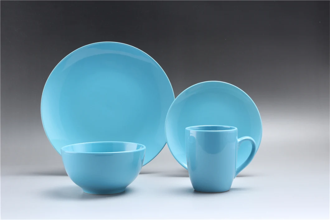 Light Blue Design Ceramic Tableware Set 16PCS Stoneware Dinner Set