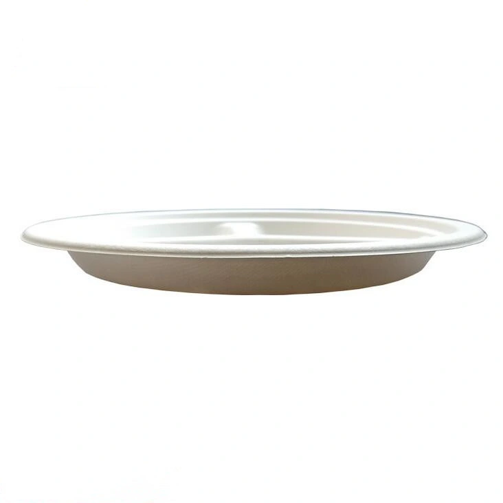 Hot Sale 3 Components Biodegradable Sugarcane Disposable Oval Plate for Dishes