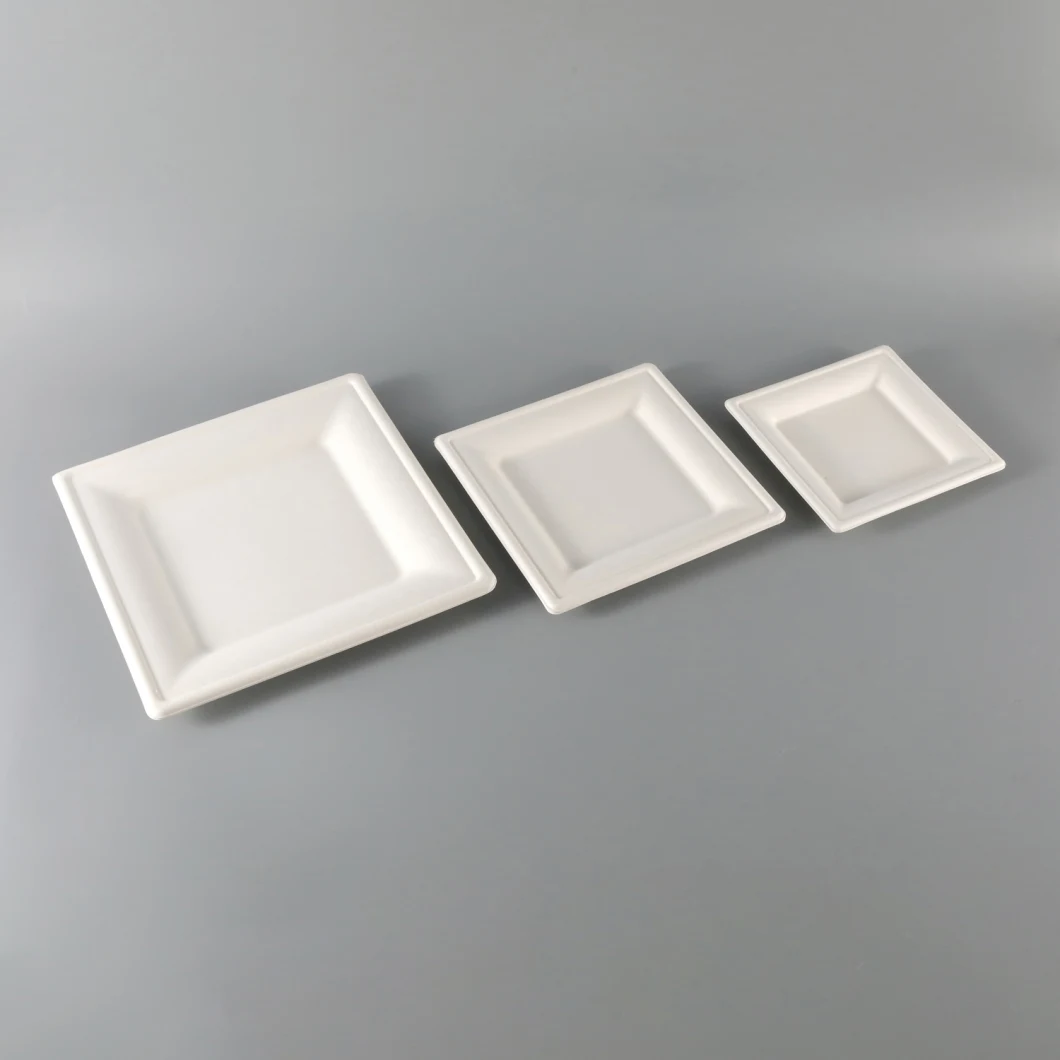 Eco-Friendly Wholesale Square White Dishes Plate for Hotel& Restaurant Square Plate Paper Plate Dinnerware