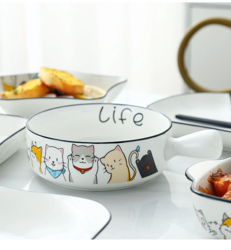 Ins Nordic Style Cute Cartoon Dish Plate Bowl