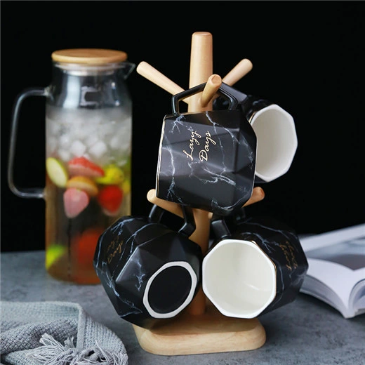Nordic Style Creative Marble Grain Simple Ceramic Cup Diamond Mug Tea Making Breakfast Office Coffee Cup