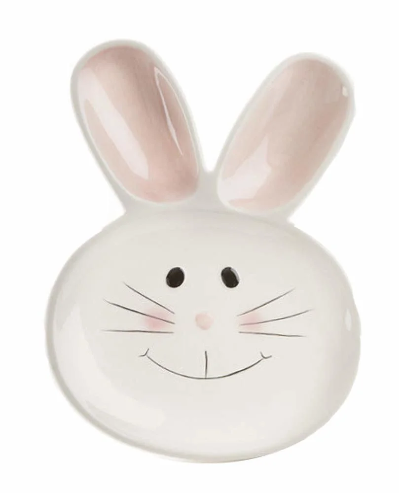 Ceramic Bunny Head Plate Home Decor, Ceramic Ring Dish