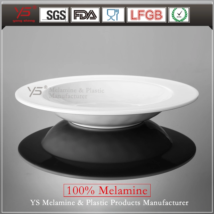 Multi Size Imitation Ceramics Deep Dish Design Plastic Dinner Melamine Western Plate