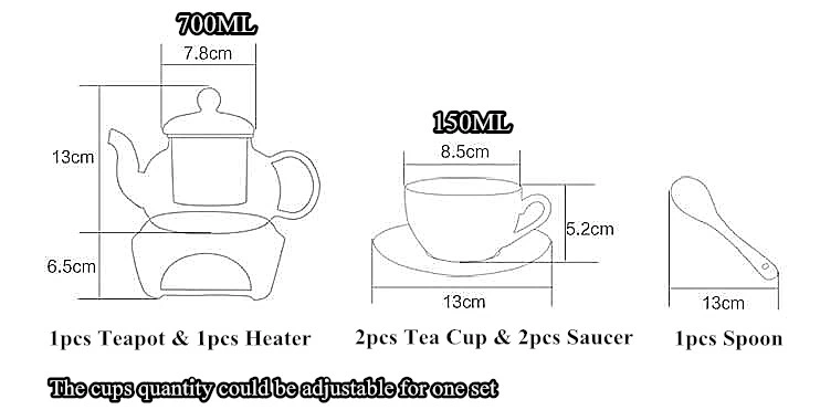 Ceramic Dinner Tea Set Porcelain Coffee Cup Saucer Set Ceramic Coffee Table Set