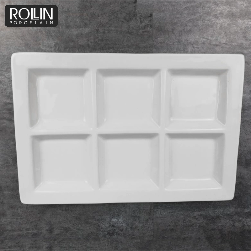 White Ceramic Divide Plates/Dishes/Porcelain Dinner Plate