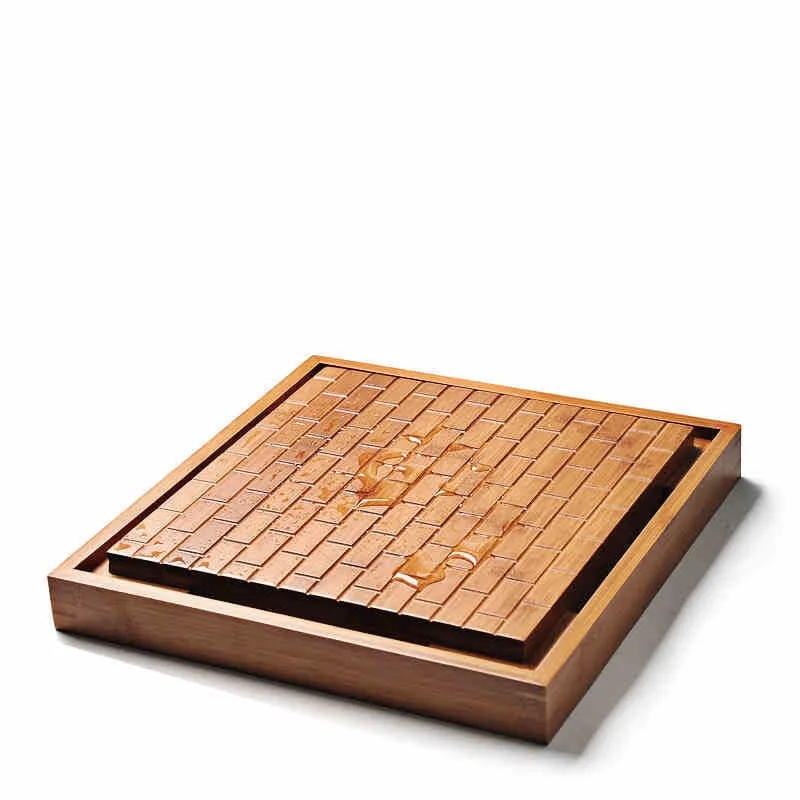 Bamboo Tea Trays Kung Fu Tea Table Accessories Chinese Tea Serving Tray Set with Drain Rack