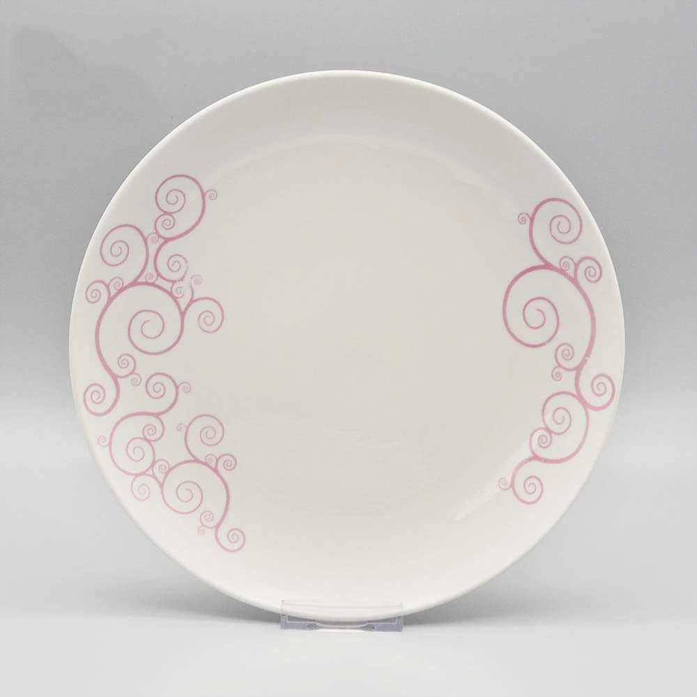 Different Sizes Design Ceramic Round Flat Plate for Dinner