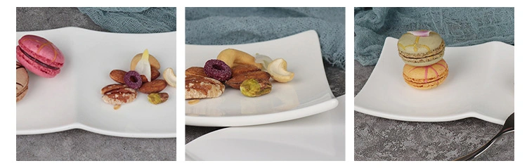 Custom Rectangle Porcelain Sushi Plate Food Serving Tray Porcelain Ceramic Serving Plate~