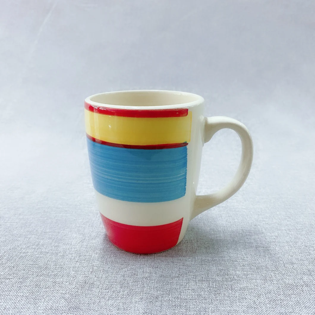 10oz Hand-Painted Stoneware Ceramic Mug for Dinner Use
