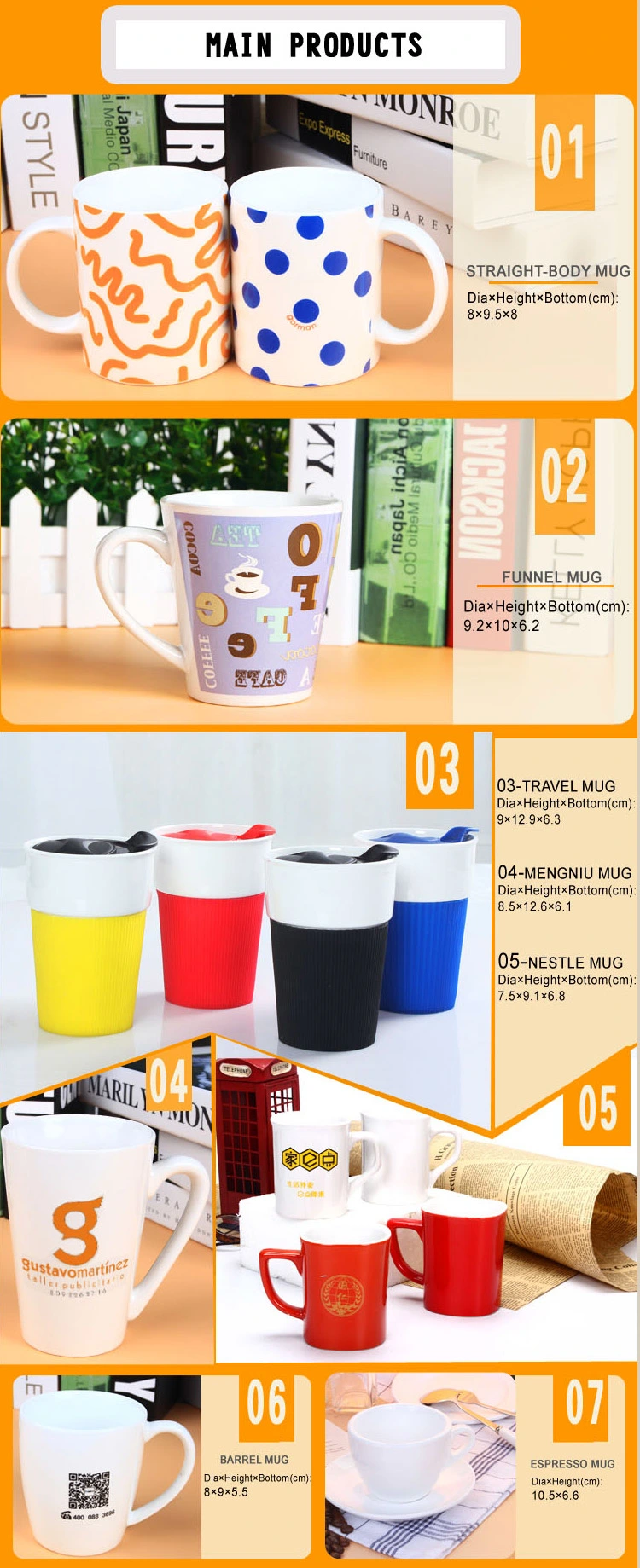 11oz Straight Ceramic Cup / Coffee Cup / Custom Printed Coffee Cup