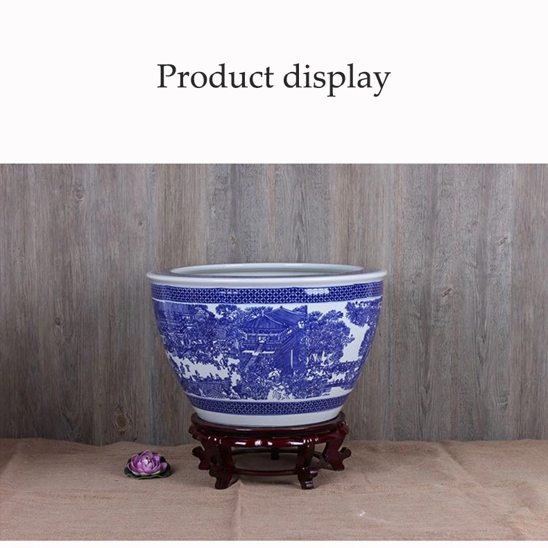 Fashionable Chinese Style Household Ceramic Decorations Big Ceramic Flower Pots Blue and White Ceramic