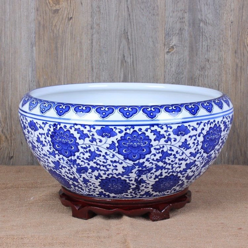 Fashionable Chinese Style Home Decoration Ceramic Cheap Pottery Large Ceramic Flower Pots Blue and White Porcelain