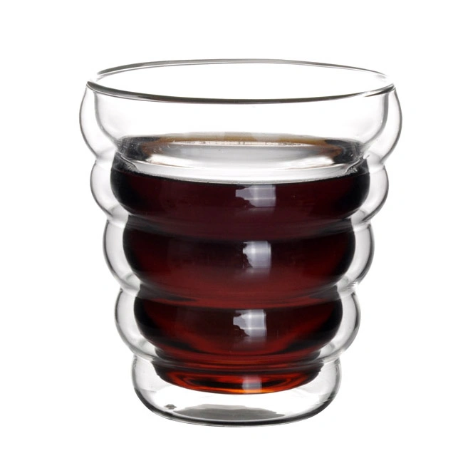 Spiral Double Wall Glass Cup Glass Juice Cup Espresso Coffee Cup Cappuccino Coffee Cup