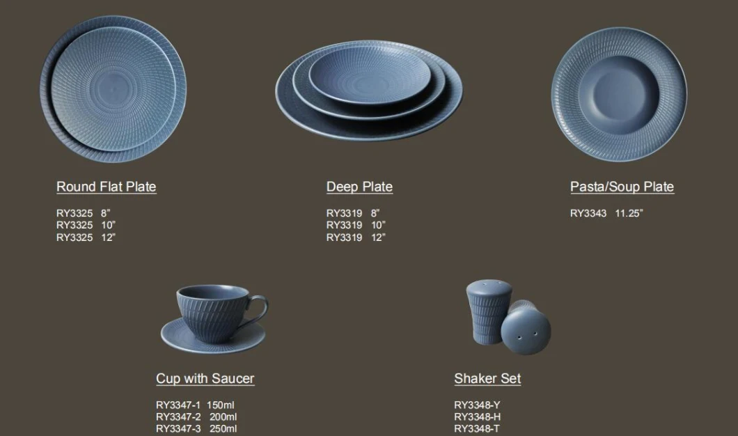 New Design Durable Porcelain Tableware Ceramic Tableware for Hotels and Restaurants