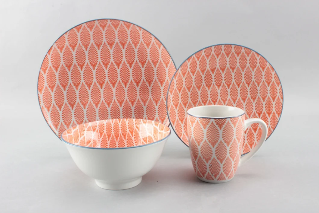 16PCS Fine Ceramic Porcelain Set Pad Printing Ceramic with Lower Price for 4 People