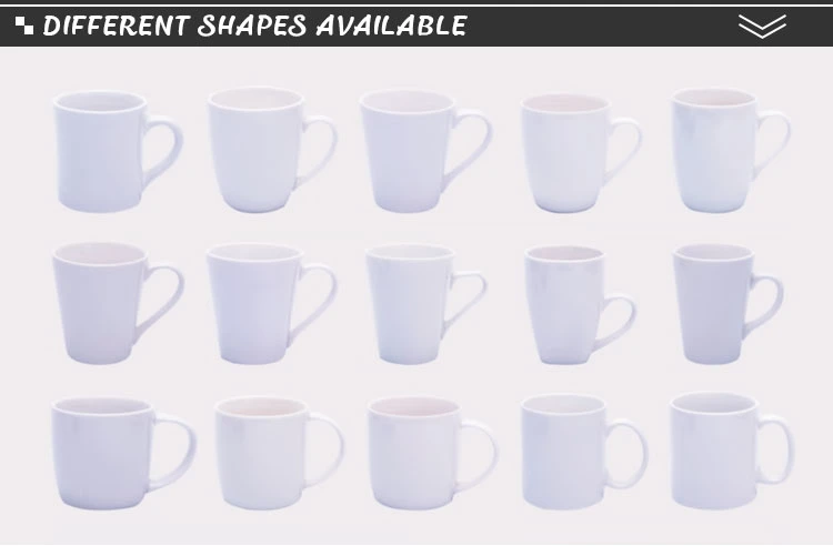 China Ceramic Cup V Shape Ceramic Coffee Mugs with Color Rim and Color Handle