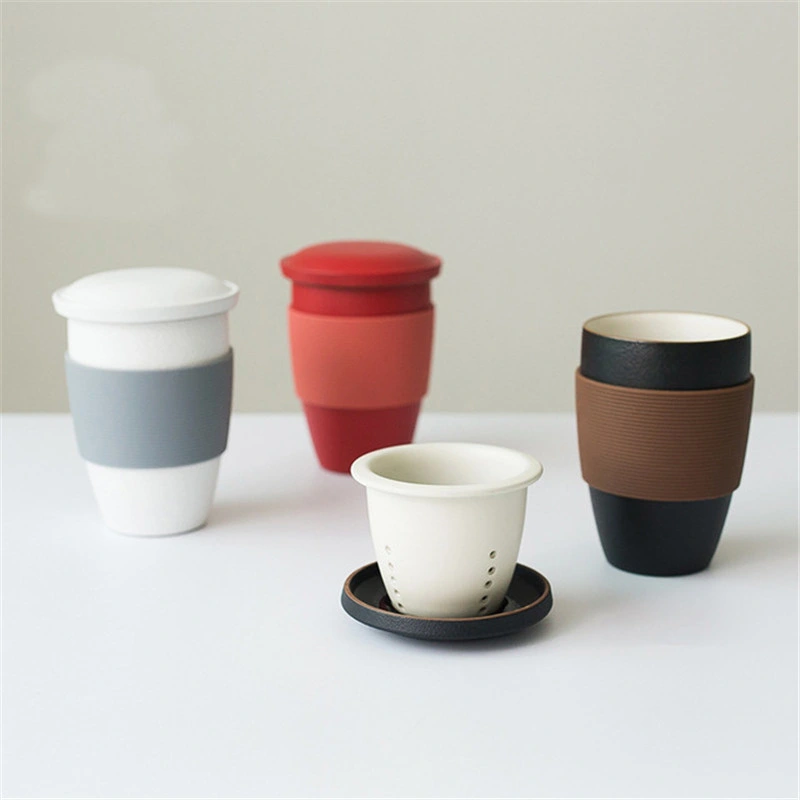 White Ceramic Tumbler Ceramic Mug Ceramic Cup with Bamboo